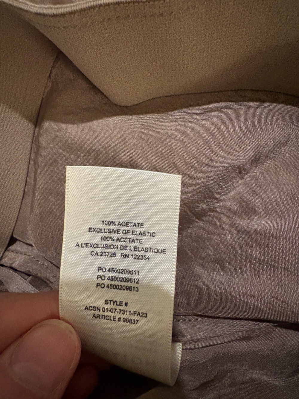 NWOT Babaton Metallic Taupe Satin Midi Skirt Size 4 - Picture 7 of 8